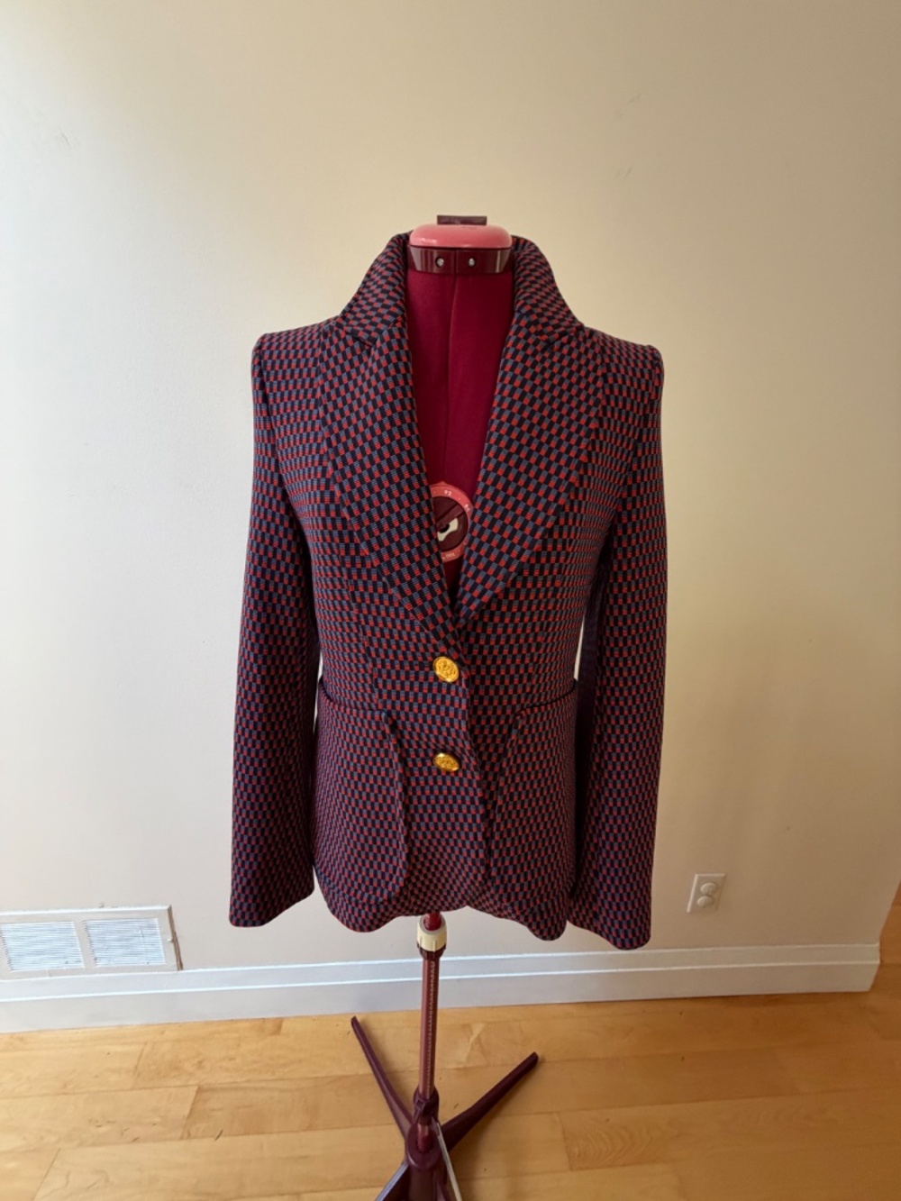 NWOT Smythe Two Button Checkered Blazer Sz. 10
